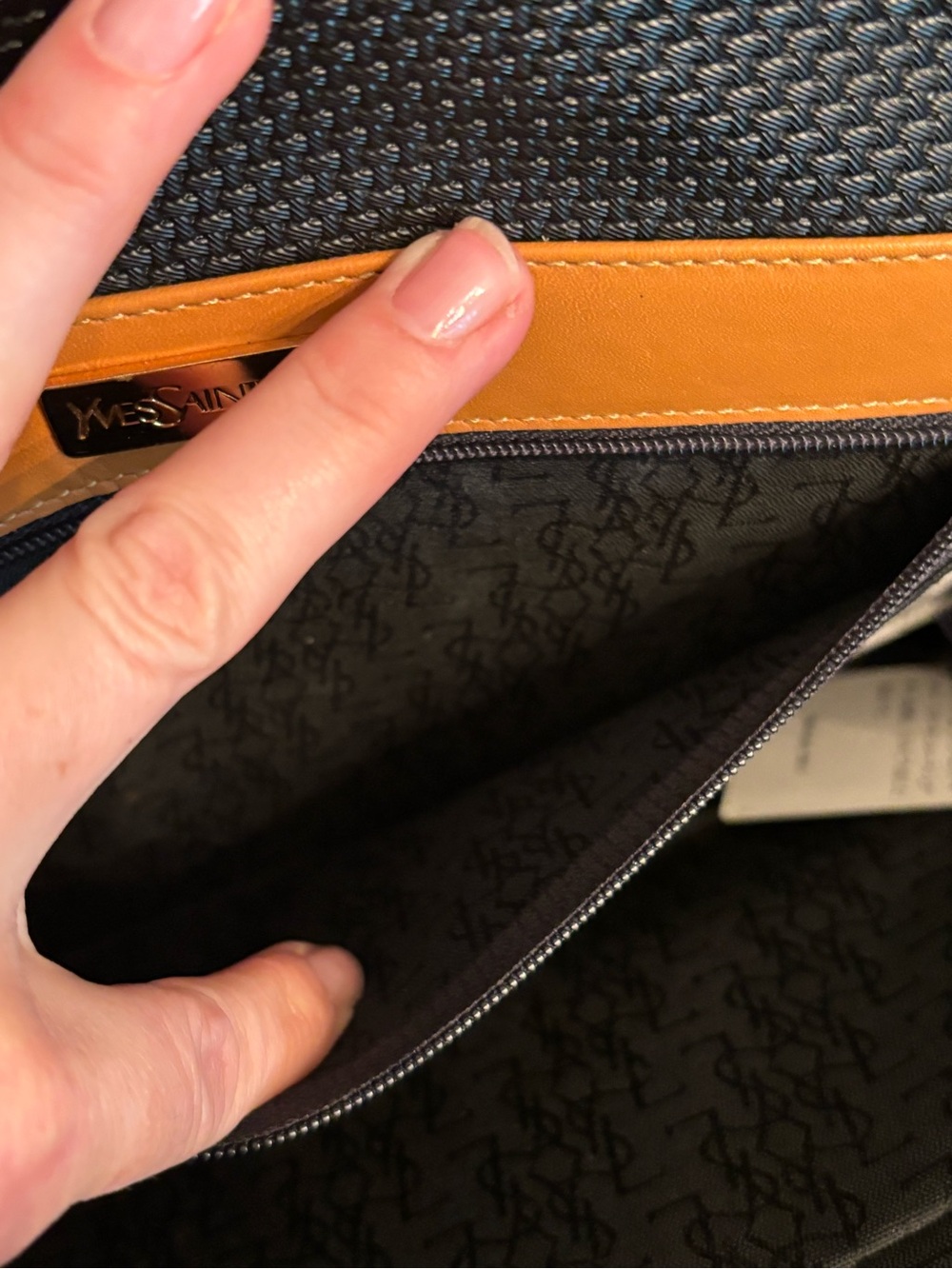 Vintage Yves Saint Laurent Black and Tan Clutch - Picture 6 of 12
